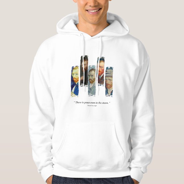 Vincent Van Gogh portrait and qoute  Hoodie (Framsida)