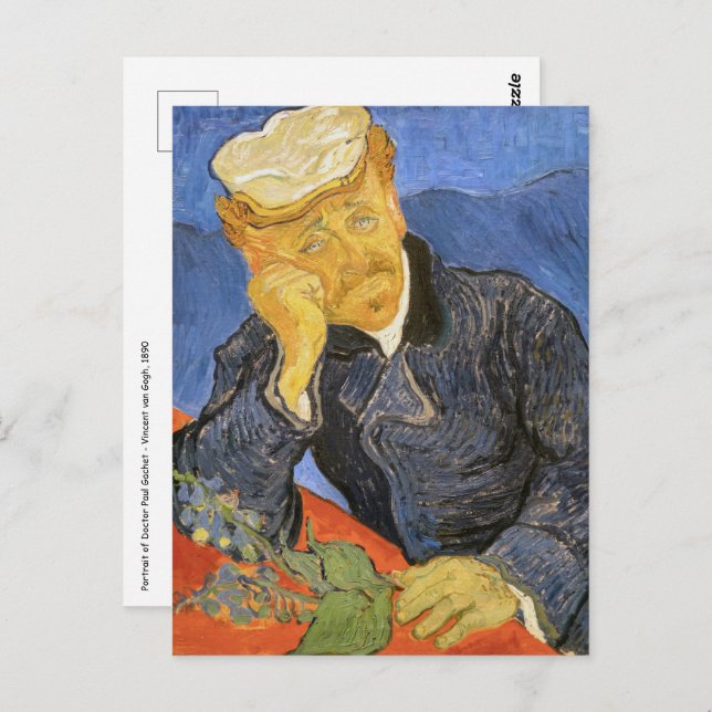 Vincent Van Gogh - Porträtt av doktor Paul Gachet Vykort (Fram/baksida)