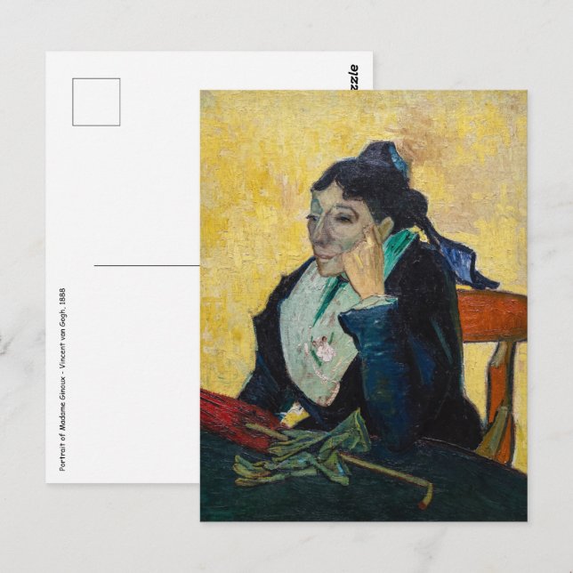 Vincent Van Gogh - Porträtt av Madame Ginoux Vykort (Fram/baksida)