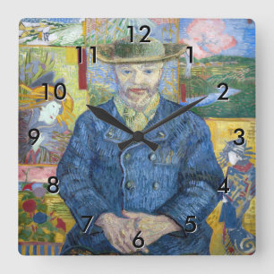 Vincent van Gogh - Porträtt av Pere Tanguy Fyrkantig Klocka