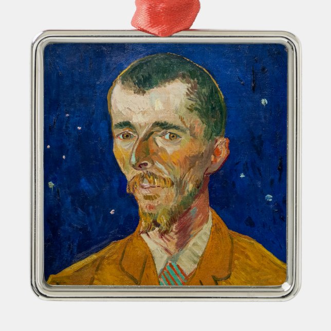 Vincent Van Gogh - Porträtt i Eugene Boch, Arles Julgransprydnad Metall (Framsidan)