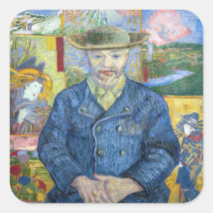 Vincent van Gogh - Porträtt i Pere Tanguy Fyrkantigt Klistermärke