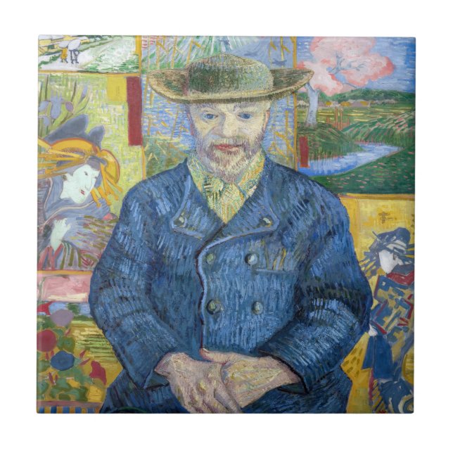 Vincent van Gogh - Porträtt i Pere Tanguy Kakelplatta (Framsidan)