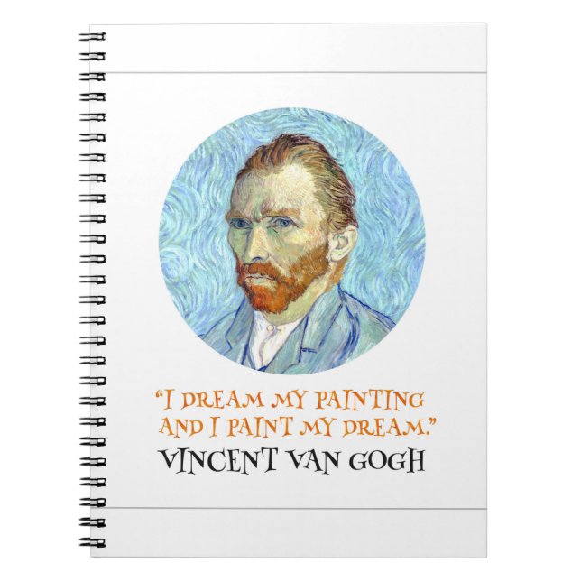 Vincent Van Gogh Porträtt med citat Anteckningsbok (Framsidan)