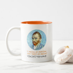 Vincent Van Gogh Porträtt med citat Två-Tonad Mugg