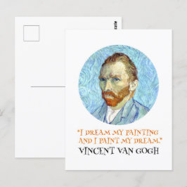 Vincent Van Gogh Porträtt med citat Vykort