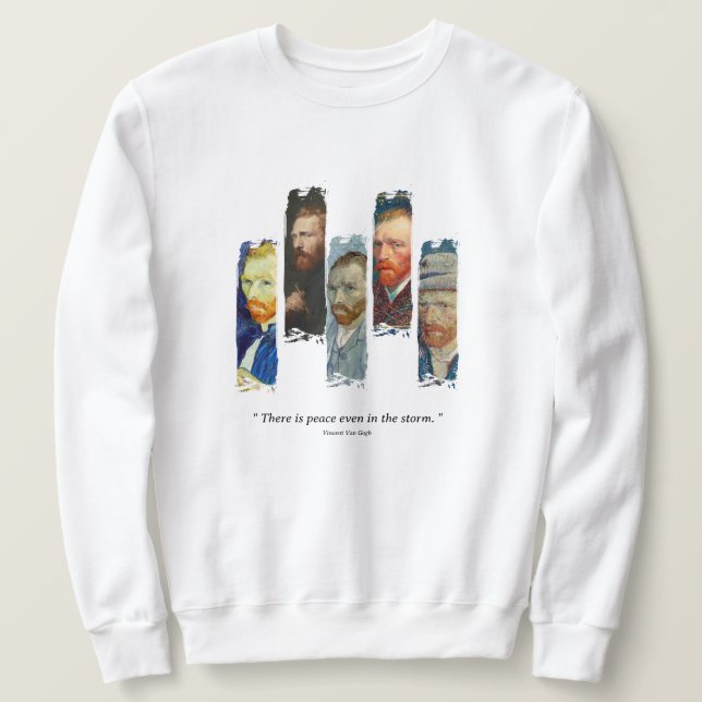 Vincent Van Gogh porträtt och citat  Lång Ärmad Tröja (Design framsida)
