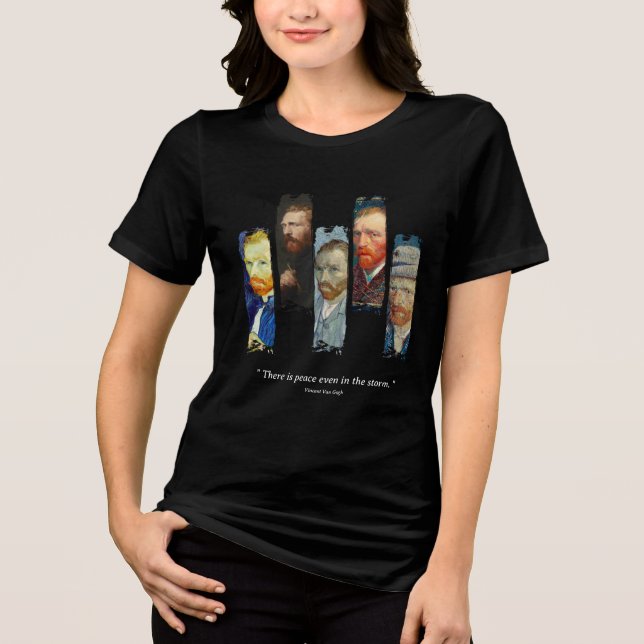 Vincent Van Gogh-porträtt och citat  T Shirt (Framsida)