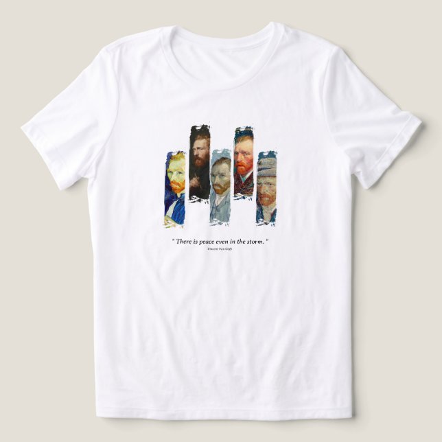 Vincent Van Gogh porträtt och citat  T Shirt (Design Framsida)