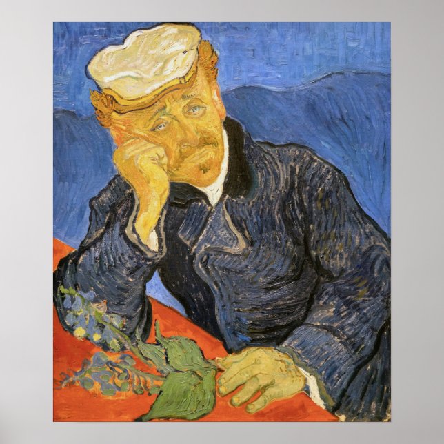 Vincent Van Gogh - Porträtt vid Doktor Paul Gachet Poster (Framsidan)