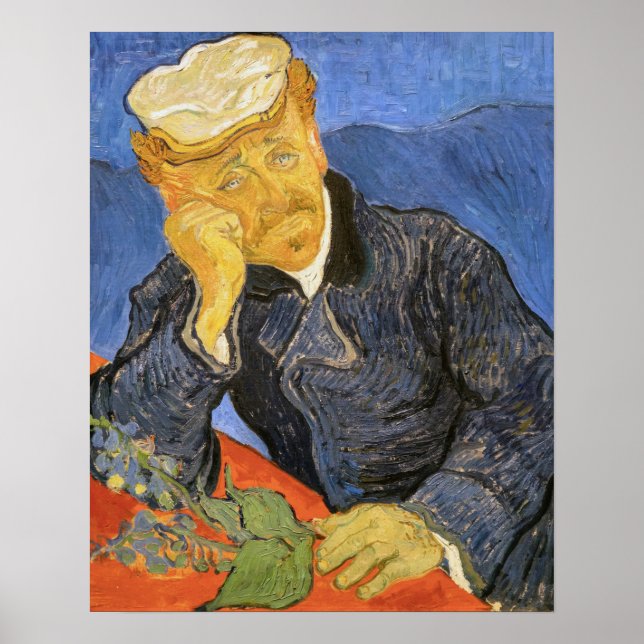 Vincent Van Gogh - Porträtt vid Doktor Paul Gachet Poster (Framsidan)