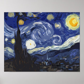 Vincent Van Gogh Poster Starry Natt Fine Art