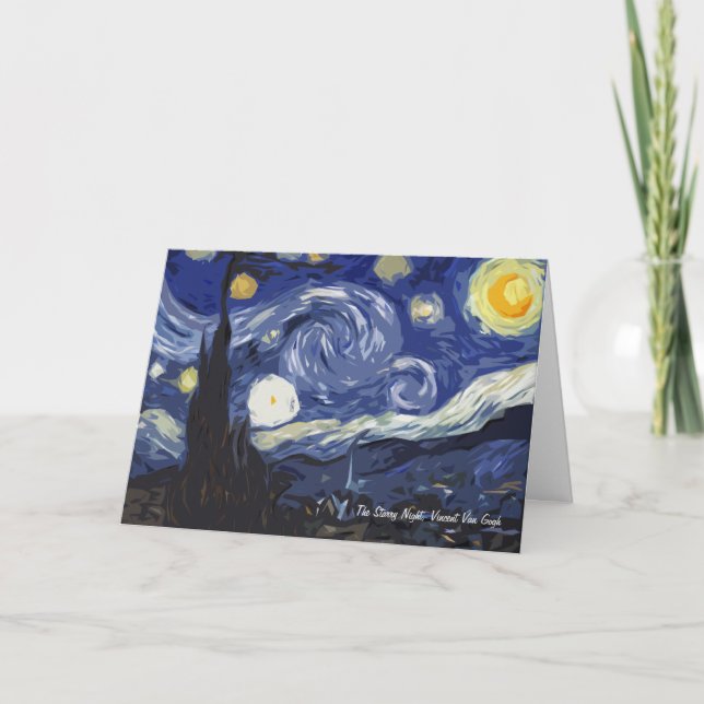 Vincent Van Gogh Poster Starry Natt Fine Art Kort (Framsida)