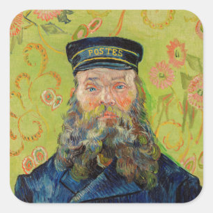 Vincent Van Gogh - Postman Joseph Roulin Fyrkantigt Klistermärke