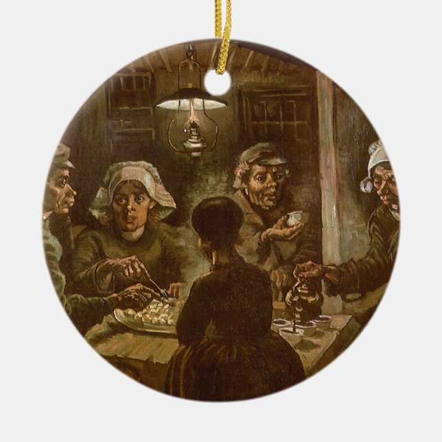 Vincent van Gogh - Potatisätarna Julgransprydnad Keramik (Framsidan)