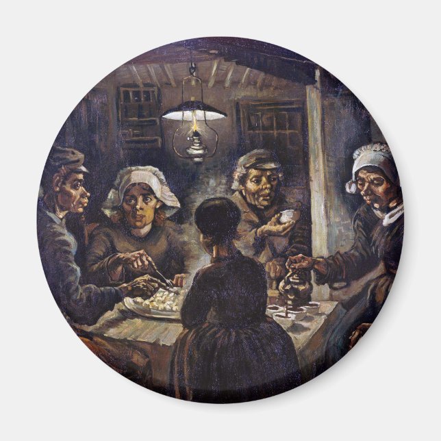 Vincent Van Gogh, potatisen Eaters Fine Art Magnet (Framsidan)
