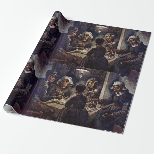 Vincent Van Gogh Potetätarna Finkonst Presentpapper (Utrullad)