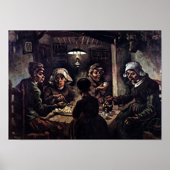 Vincent Van Gogh - Potetisätarna Finkonst Poster (Framsidan)