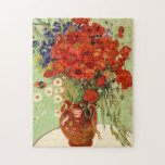 Vincent Van Gogh Red Poppies Fortsättningsmålning Pussel<br><div class="desc">Detta är oljemålningen "still Life with Daisys and Poppies",  som utfördes 1890 av den nederländske postimponerande konstnären Vincent Willem van Gogh (1853-1890).</div>