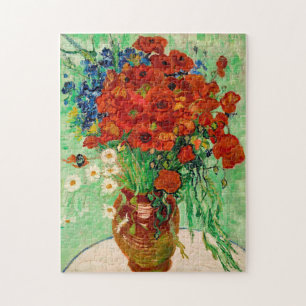 Vincent Van Gogh Red Poppies och Daisy i Vas Pussel