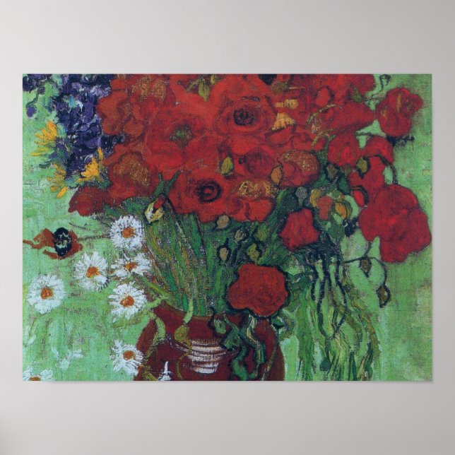 Vincent Van Gogh - Red Poppies och Daisys Poster (Framsidan)