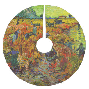 Vincent van Gogh - Red Vineyard Julgransmatta Borstad Polyester