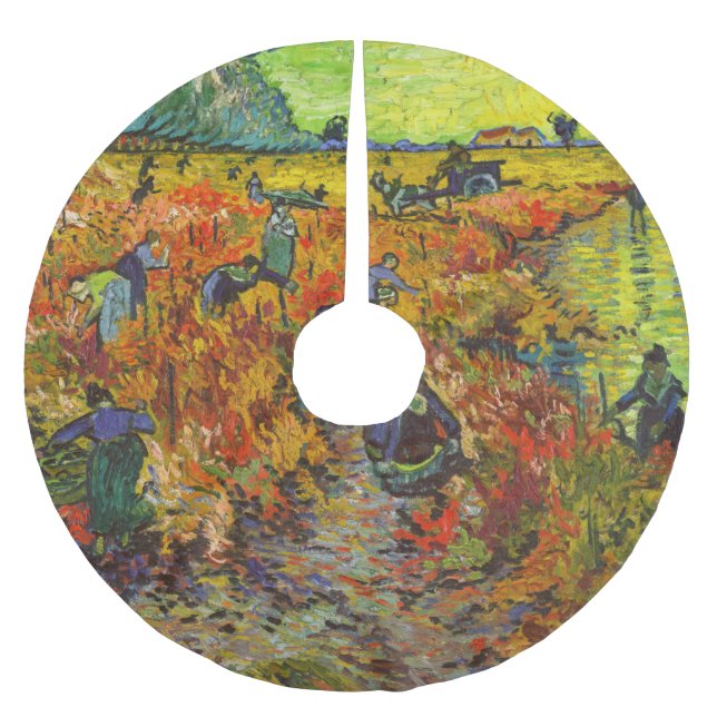 Vincent van Gogh - Red Vineyard Julgransmatta Borstad Polyester (Framsidan)