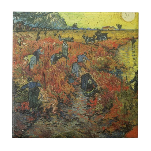 Vincent van Gogh - Red Vineyard Kakelplatta (Framsidan)