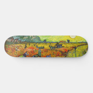 Vincent van Gogh - Red Vineyard Mini Skateboard Bräda 18,5 Cm
