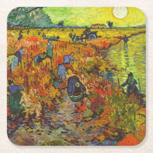 Vincent van Gogh - Red Vineyard Underlägg Papper Kvadrat