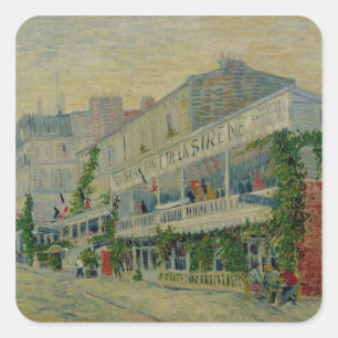 Vincent van Gogh Restaurant de la Sirene Fyrkantigt Klistermärke