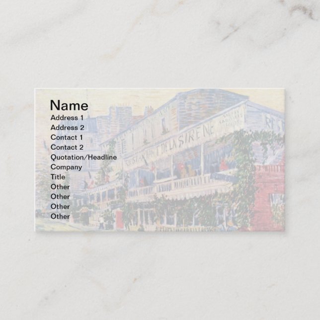 Vincent Van Gogh - Restaurant De La Sirene Visitkort (Framsida)