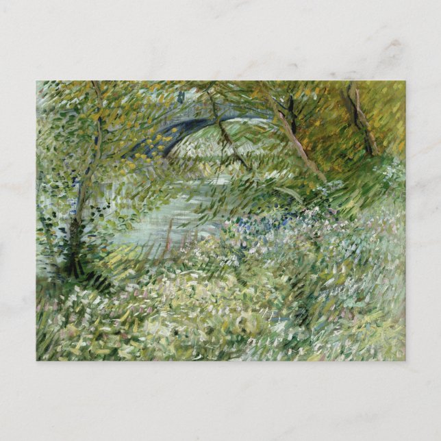 Vincent van Gogh River Bank Postcard | vacker Vykort (Framsida)