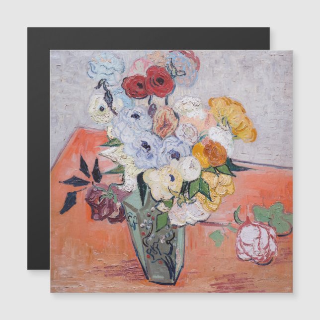Vincent van Gogh - Ro & Anemones Magnetic Card (Fram/baksida)