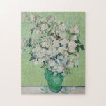 Vincent Van Gogh Ro Impressionist Pussel<br><div class="desc">Vackra Van Gogh Ro-målning med imponerande blommigt med söt ro i en grönt vas på en vit bord med spår av rosa på en fin gult. Coola vintage blommigt bouquet-gåva till en 1800-talarbeundrare som kärlek den imponerande perioden.</div>