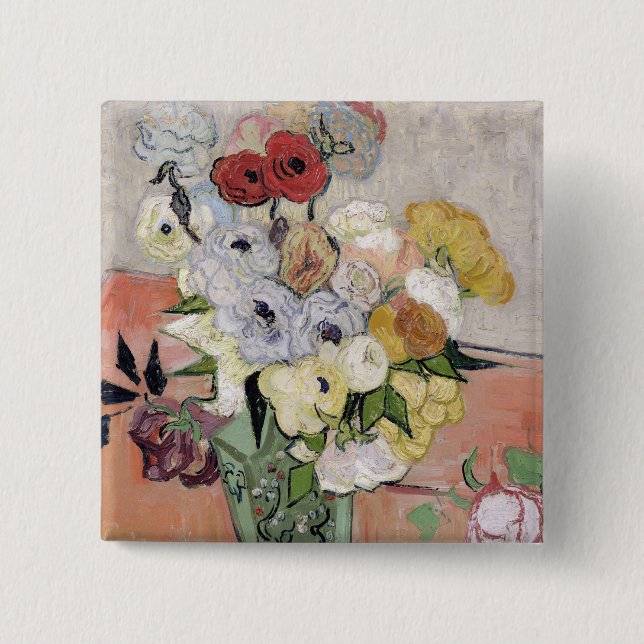 Vincent Van Gogh | ro och anemoner, 1890 Knapp (Framsida)