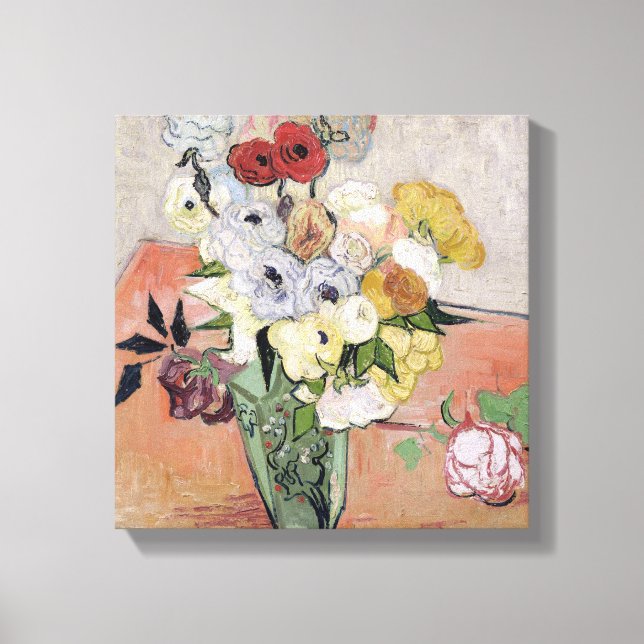 Vincent van Gogh | Ro och Anemones 1890 Canvastryck (Framsida)