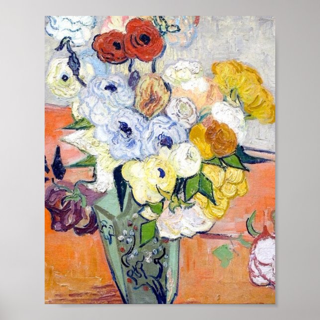 Vincent Van Gogh - Ro och Anemones 1890 Poster (Framsidan)