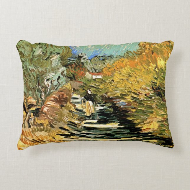 Vincent van Gogh Road vid Saint-Remy, Female Figur Prydnadskudde (Framsidan)