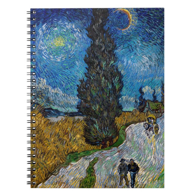 Vincent van Gogh - Road with Cypress and Star Anteckningsbok (Framsidan)