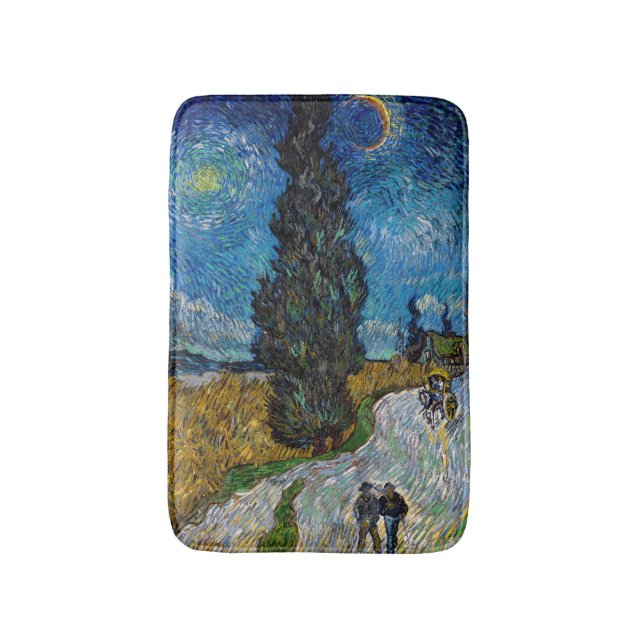 Vincent van Gogh - Road with Cypress and Star Badrumsmatta (Framsidan (Vertikal))