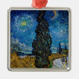 Vincent van Gogh - Road with Cypress and Star Julgransprydnad Metall