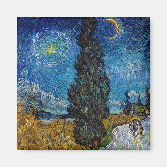 Vincent van Gogh - Road with Cypress and Star Magnet (Framsidan)