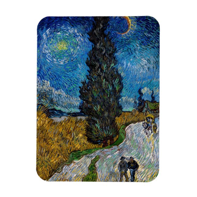 Vincent van Gogh - Road with Cypress and Star Magnet (Vertikal)
