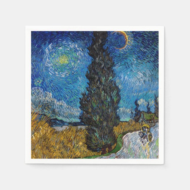 Vincent van Gogh - Road with Cypress and Star Pappersservett (Framsidan)