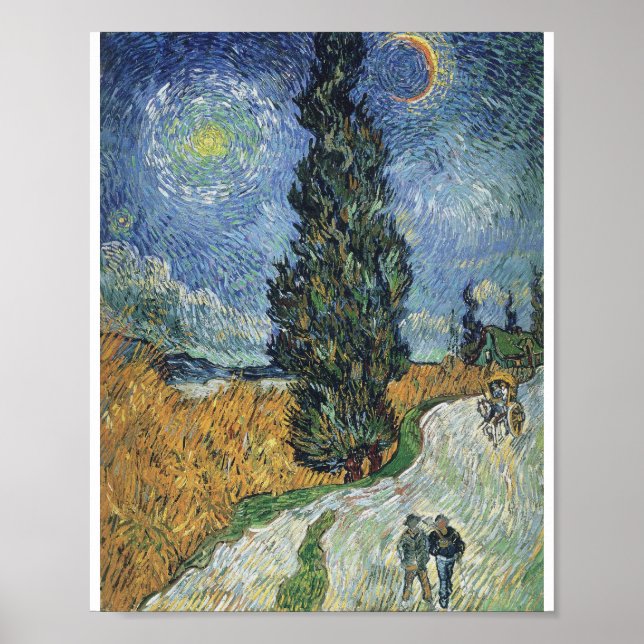Vincent Van Gogh - Road with Cypress and Star Poster (Framsidan)