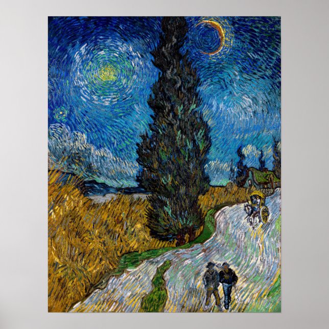 Vincent van Gogh - Road with Cypress and Star Poster (Framsidan)