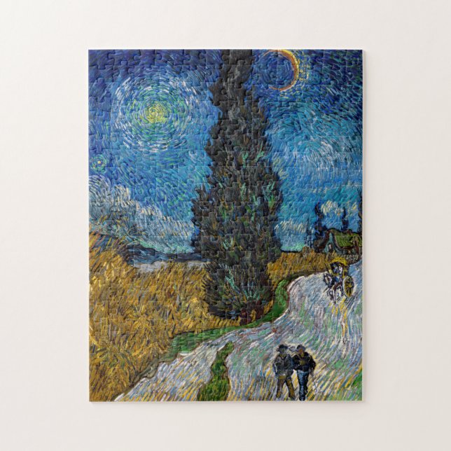 Vincent van Gogh - Road with Cypress and Star Pussel (Vertikal)