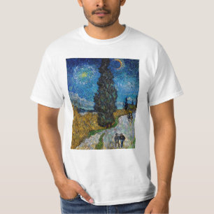 Vincent van Gogh - Road with Cypress and Star T Shirt