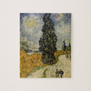 Vincent van Gogh Road with Cypresses, 1890 Pussel